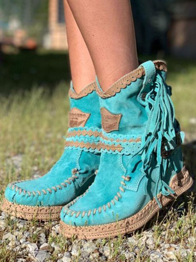 LP | Stivali western con frange boho