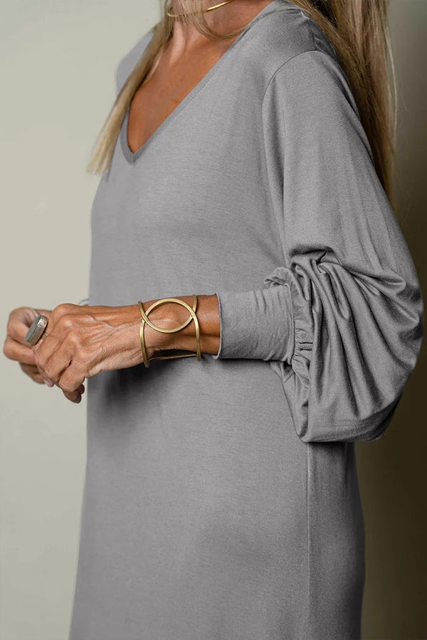 LP | Donna Maxi abito casual con scollo a V