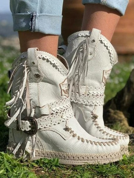 LP | Stivali western con frange boho