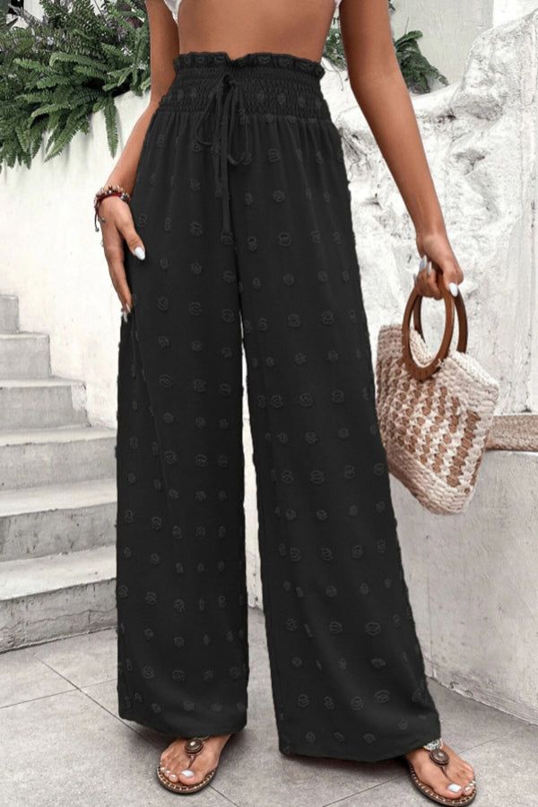 LP | Pantaloni jacquard a vita alta e pantaloni a gamba larga per il tempo libero