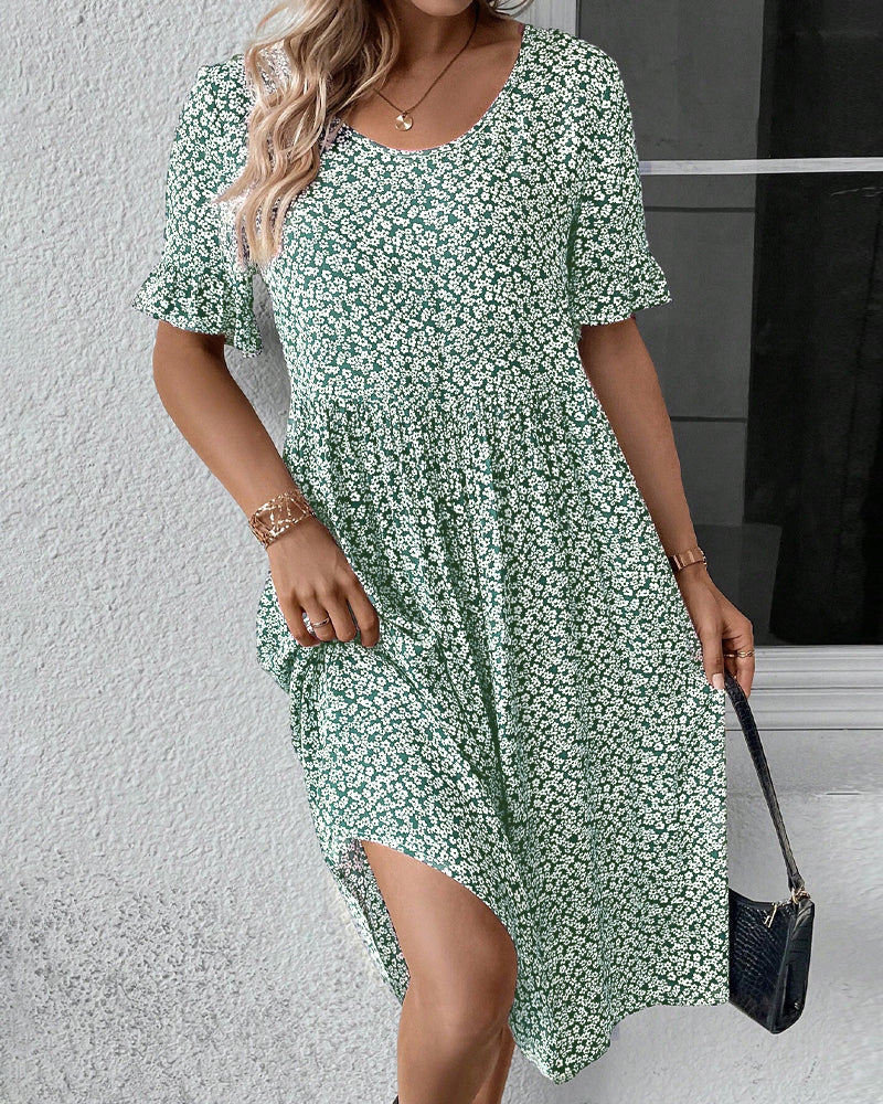 LP | Elegante abito midi con stampa floreale
