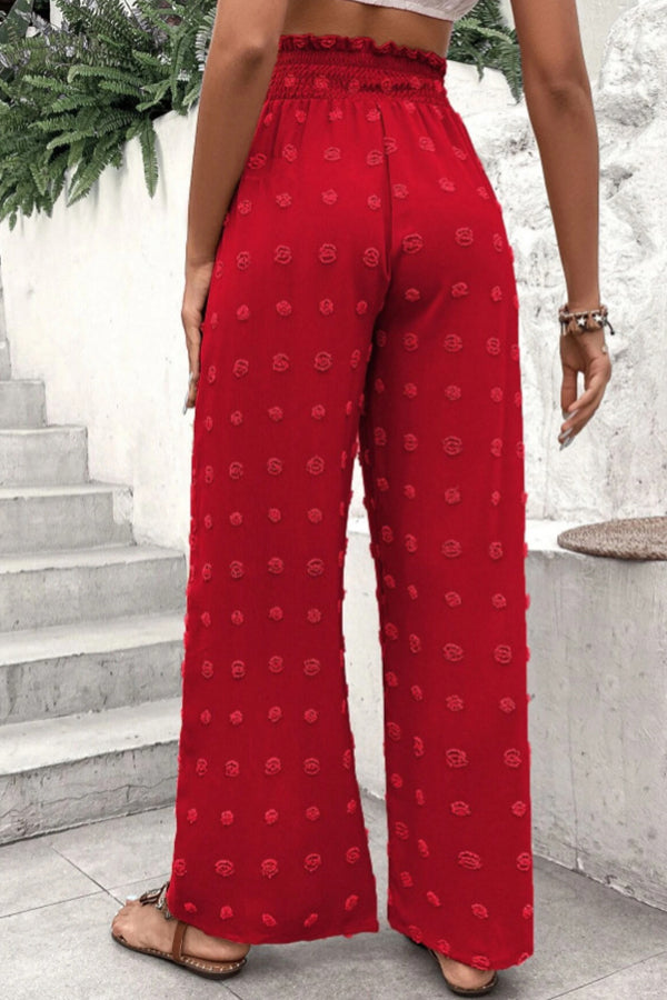 LP | Pantaloni jacquard a vita alta e pantaloni a gamba larga per il tempo libero