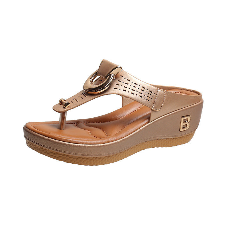 LP | - Sandali con plateau in pelle
