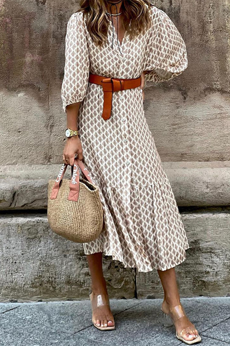 LP | Abito midi stampato con cintura