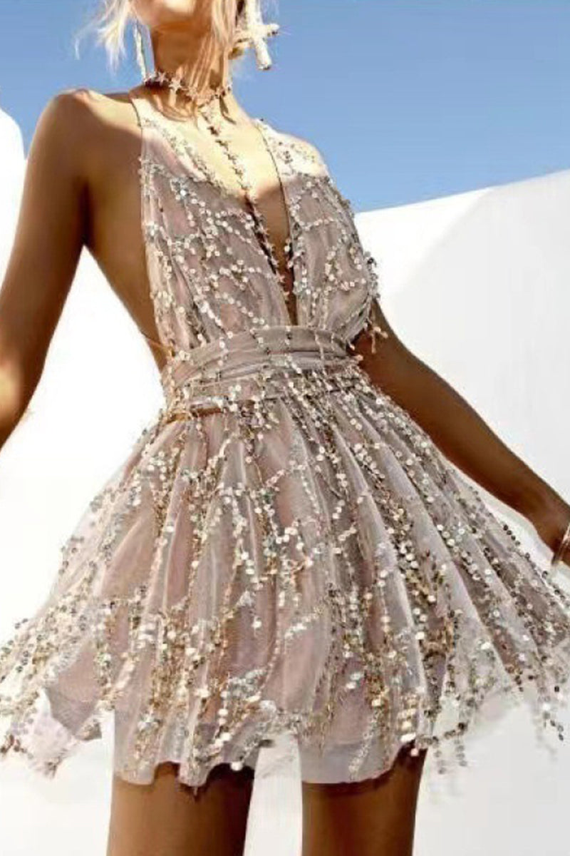 LP | Mini abito in tulle scintillante