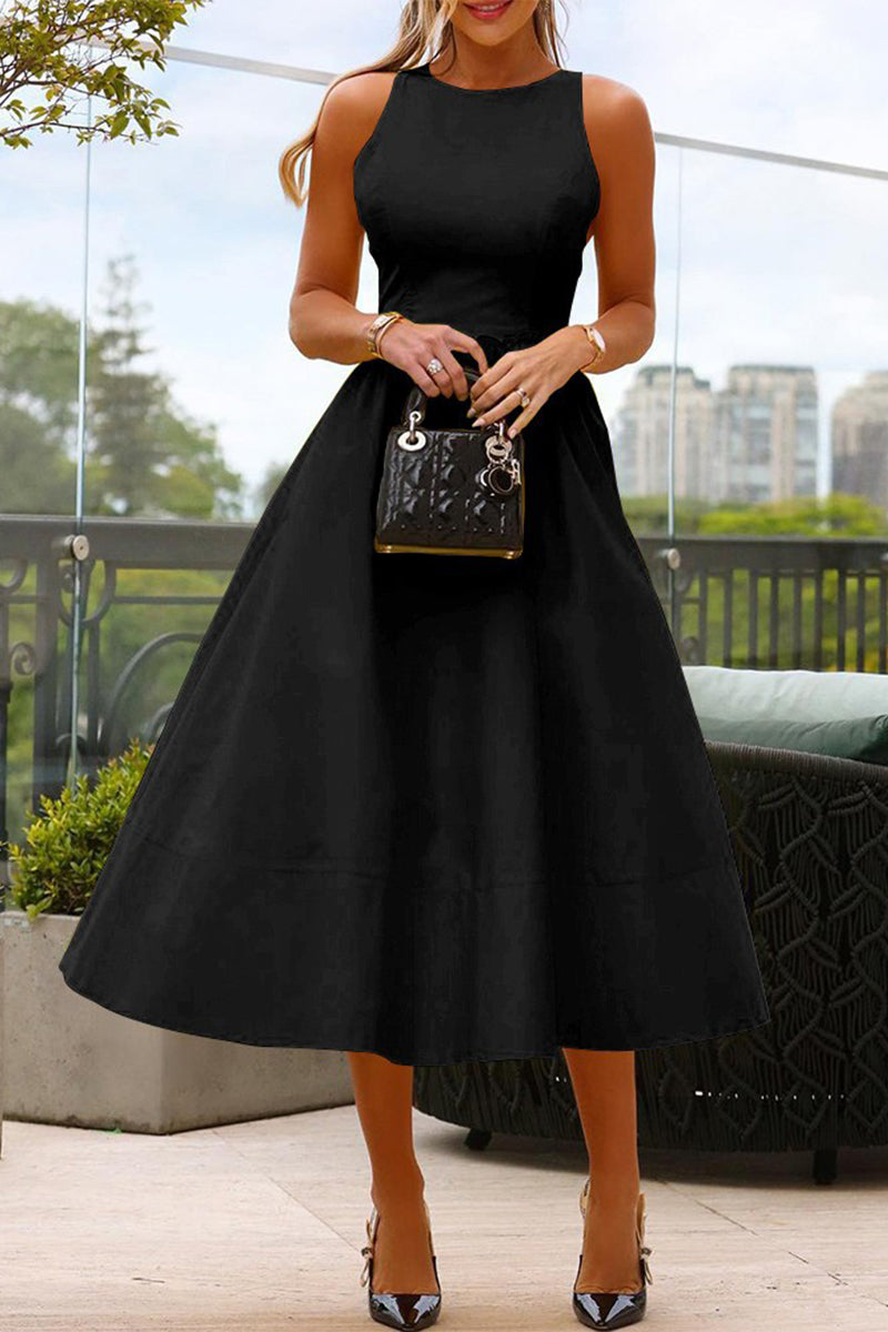 LP | Elegante abito midi senza maniche