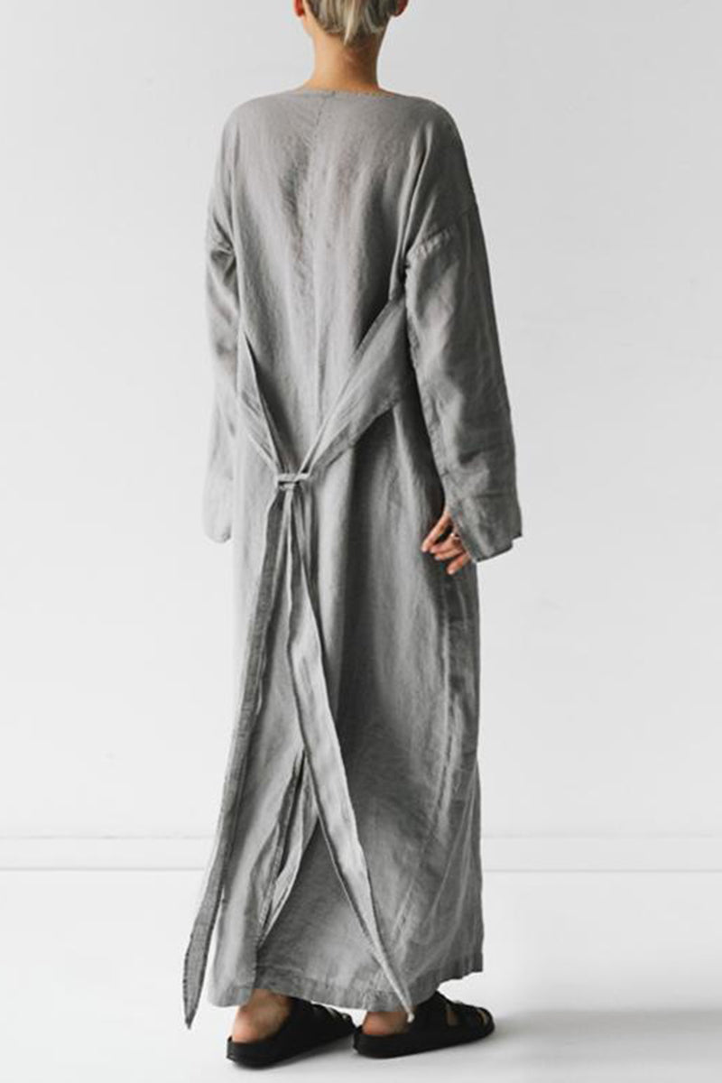 LP | Abito midi in lino con cintura