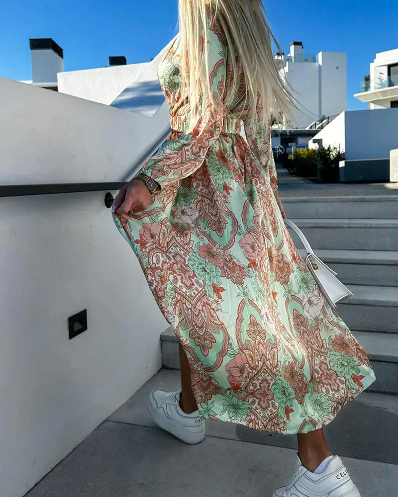LP | maxi abito elegante con scollo a V per matrimoni e occasioni speciali