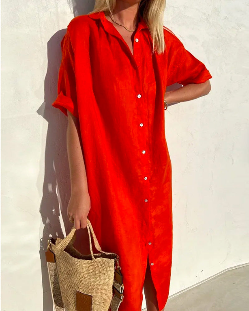 LP | abito camicia in lino arioso per donna