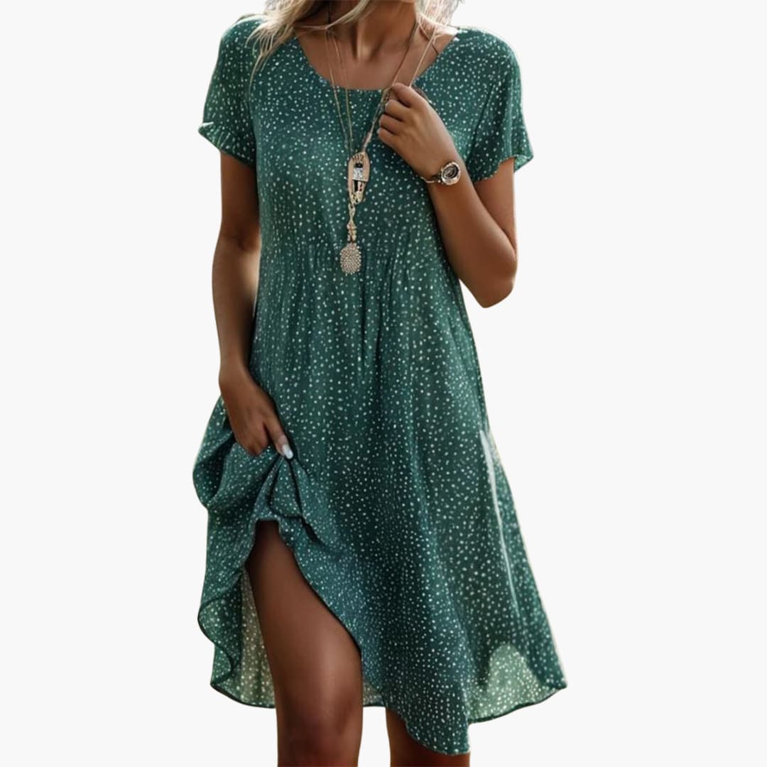 LP | Abito midi boho da donna con tasche e maniche corte