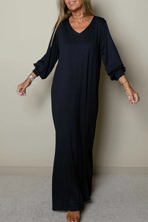 LP | Donna Maxi abito casual con scollo a V