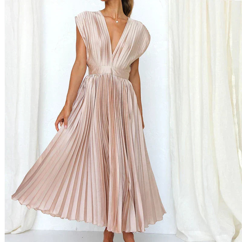 LP | Maxi abito con scollo a V e pinces