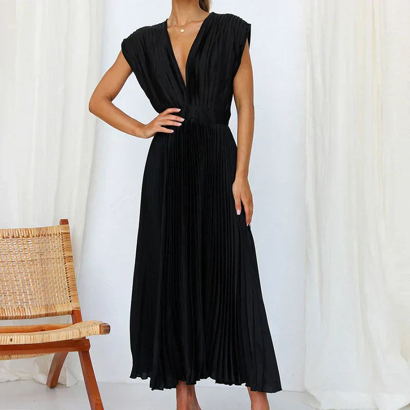 LP | Maxi abito con scollo a V e pinces