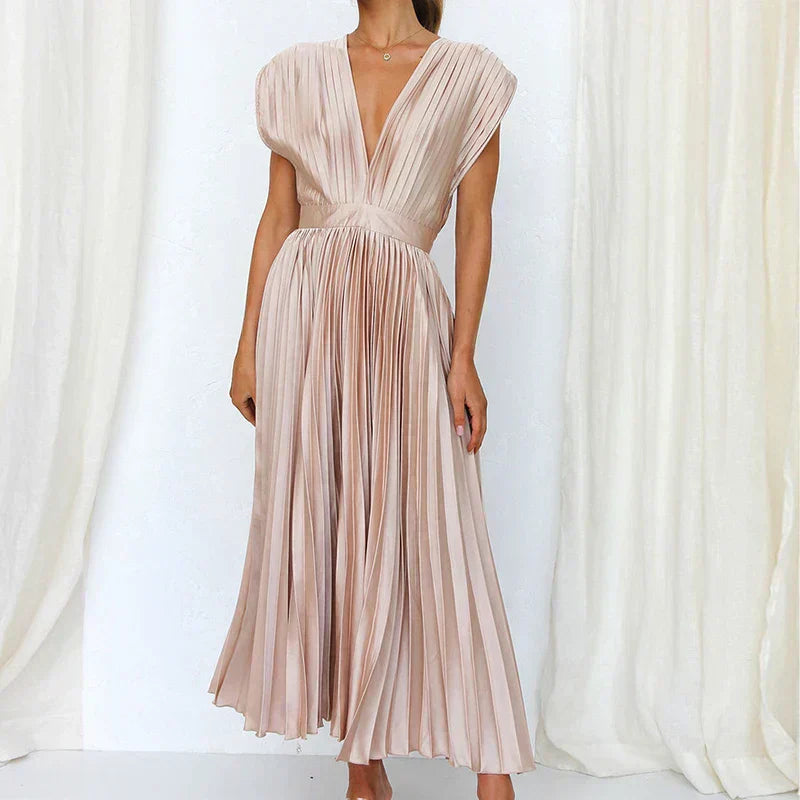 LP | Maxi abito con scollo a V e pinces