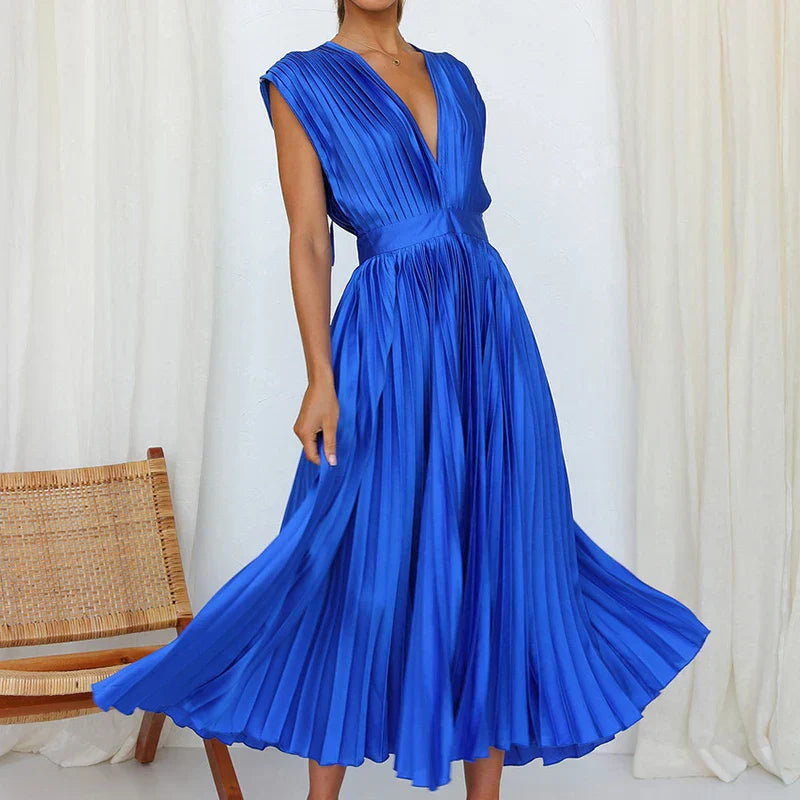 LP | Maxi abito con scollo a V e pinces