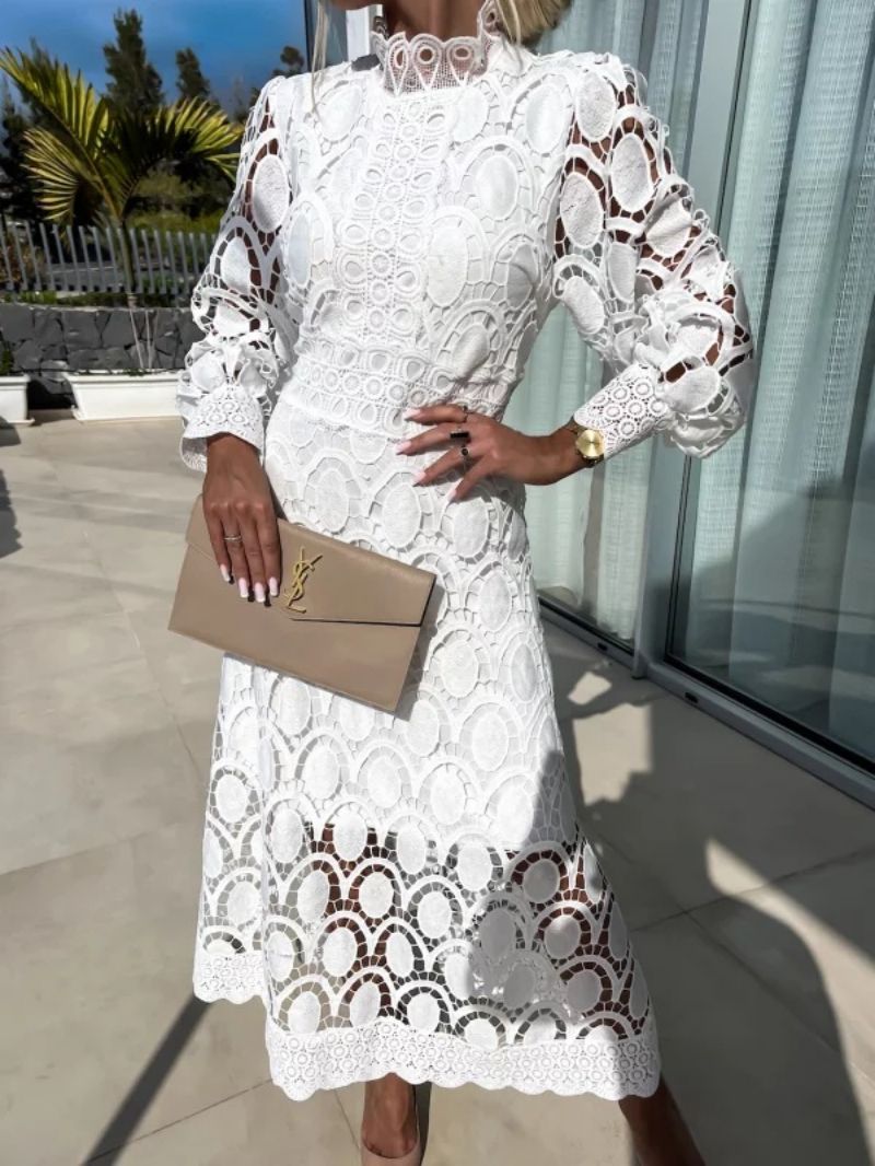 LP | Elegante abito midi in pizzo francese