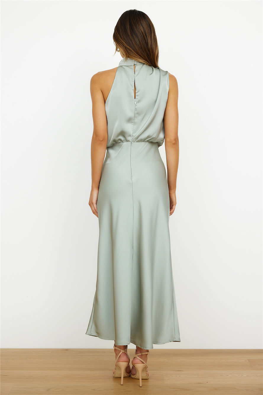 LP | Abito midi drappeggiato in raso