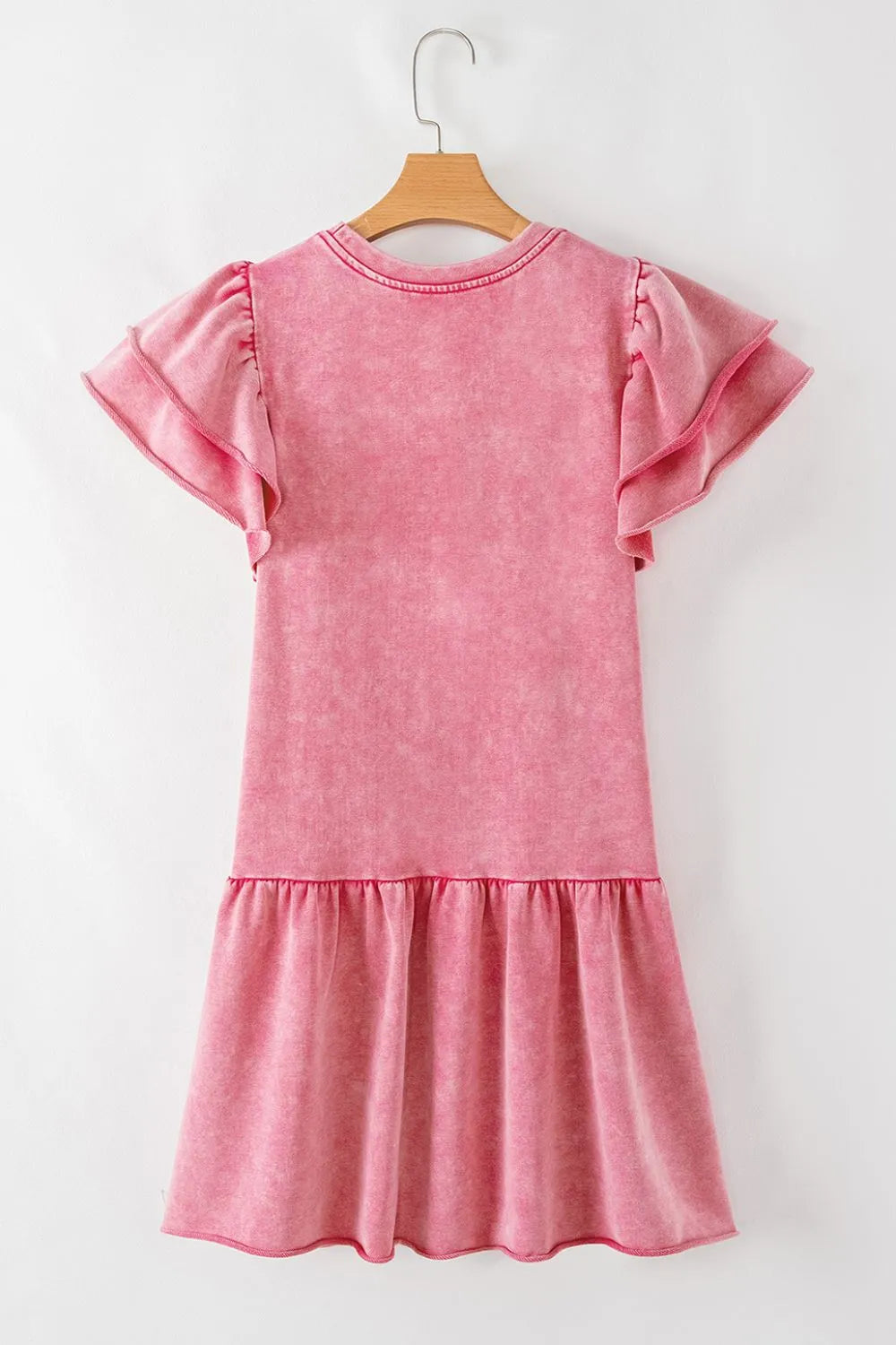 LP | Lavaggio minerale Mini abito con volant a bordo grezzo