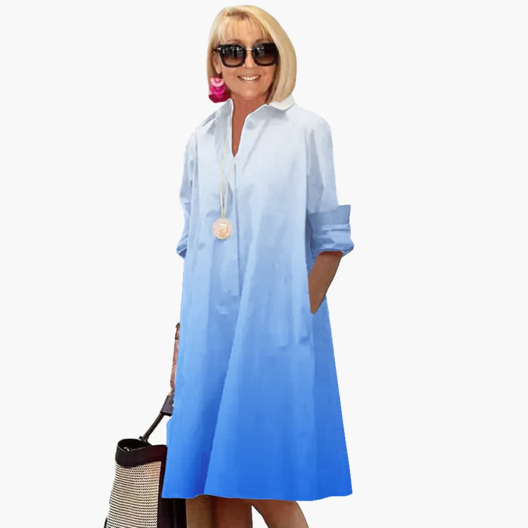 LP | Abito midi boho da donna con maniche lunghe e tasche laterali