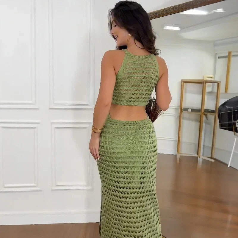 LP | maxi abito elegante con tagli