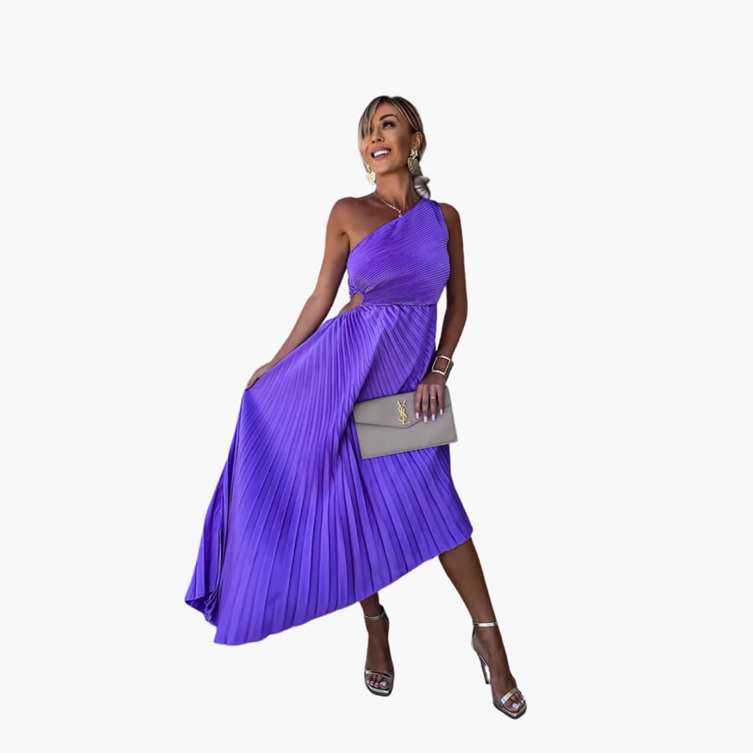 LP | Abito midi da donna con monospalla e orlo asimmetrico