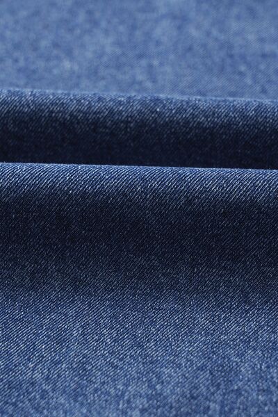LP | Mini abito in denim a maniche corte con colletto e tasche applicate