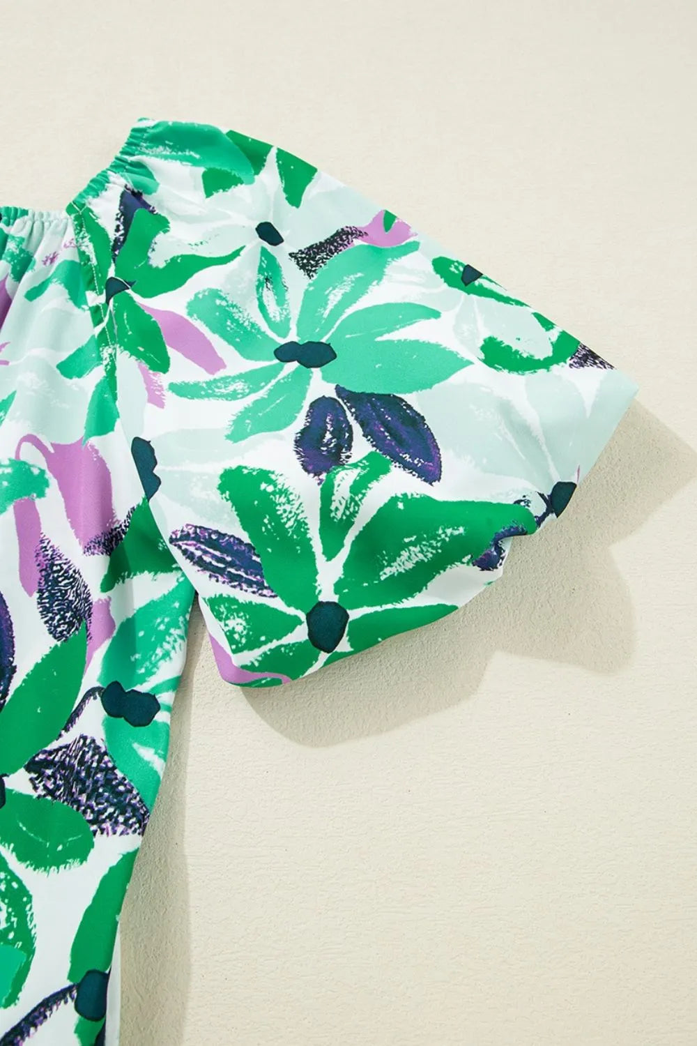 LP | Stampa floreale Scollo quadrato arricciato Mini abito loose-fit