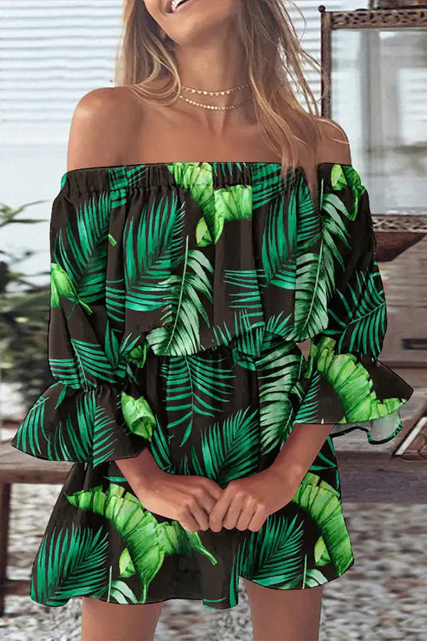 LP | It All Begins with Love Mini abito stampato off-the-shoulder