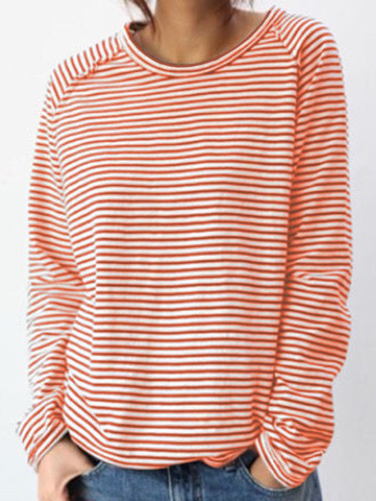 LP Top basic in cotone bianco e nero a maniche lunghe