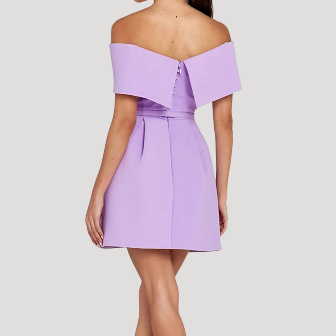 LP | Donna Cintura Off-Shoulder Party Mini Abito