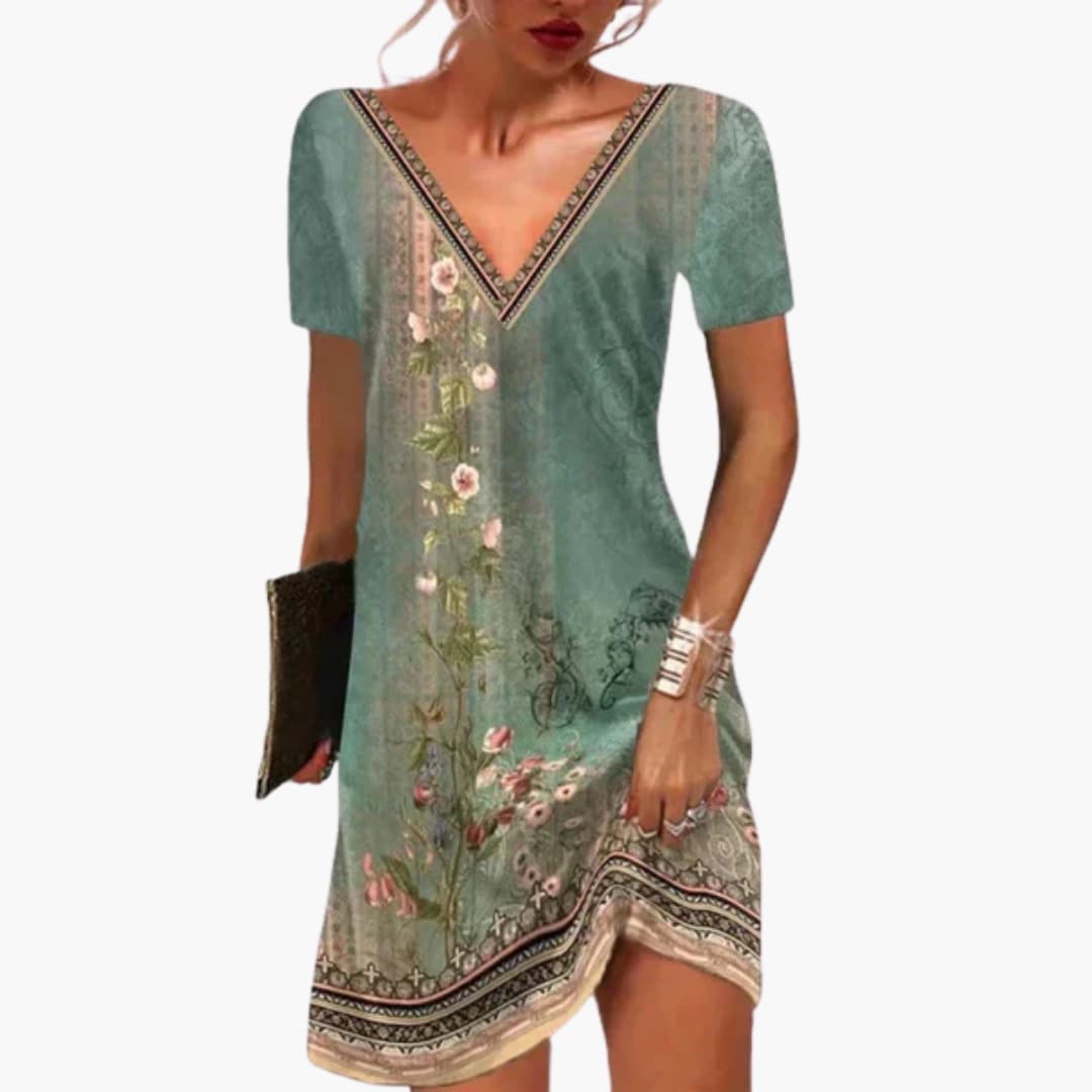 LP | Mini abito da donna in viscosa con scollo a V e stampa floreale