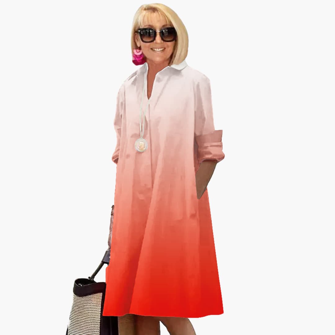 LP | Abito midi boho da donna con maniche lunghe e tasche laterali