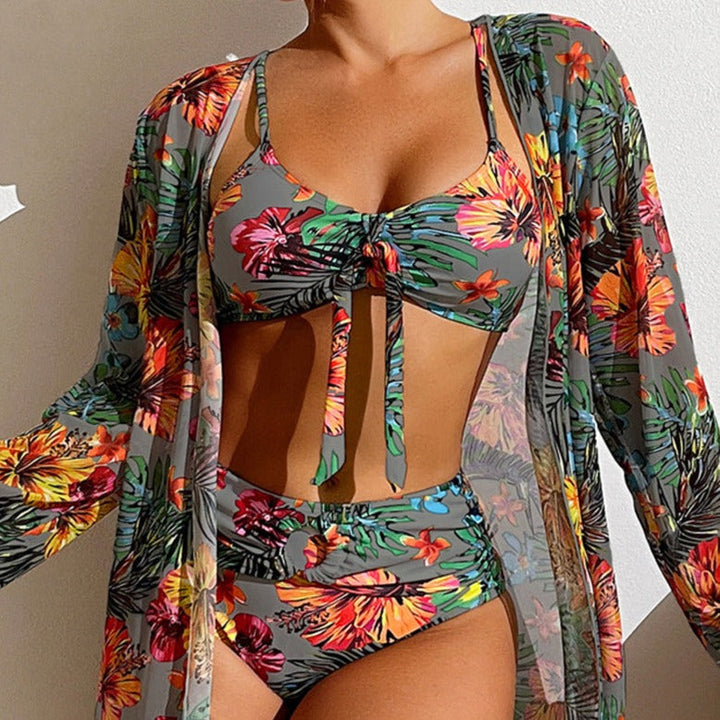LP | Bikini 3 pezzi a fiori con copricostume