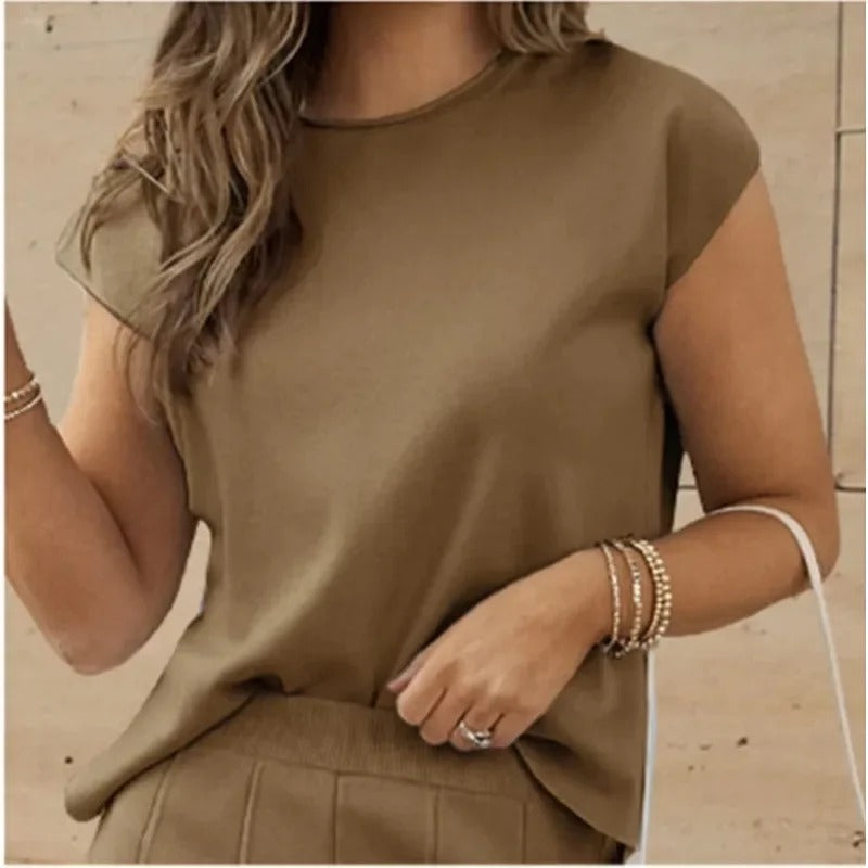 LP | MW - Elegante set due pezzi con pantaloni larghi e T-shirt