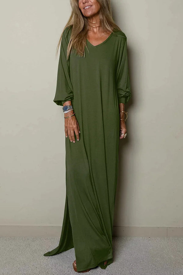 LP | Donna Maxi abito casual con scollo a V