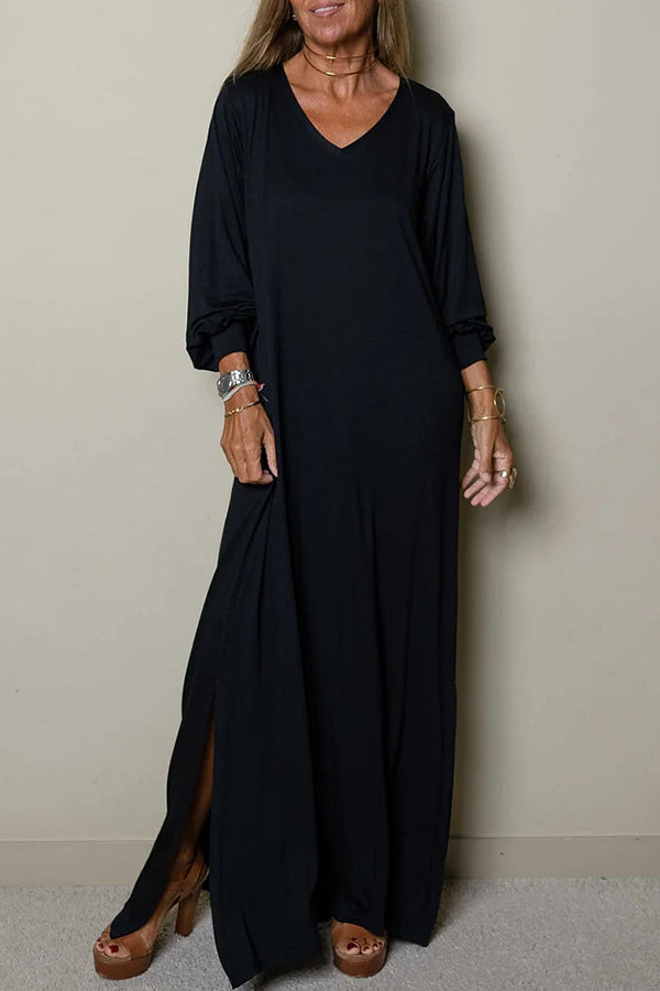 LP | Donna Maxi abito casual con scollo a V