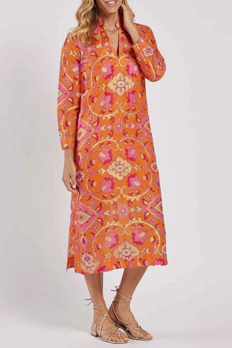 LP | Abito midi stampato con collo alto