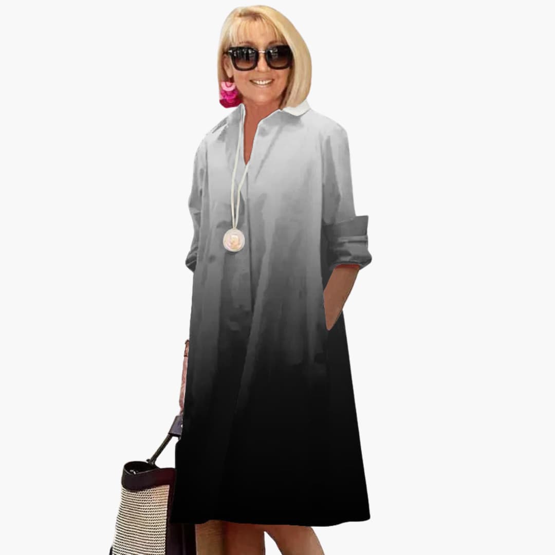 LP | Abito midi boho da donna con maniche lunghe e tasche laterali