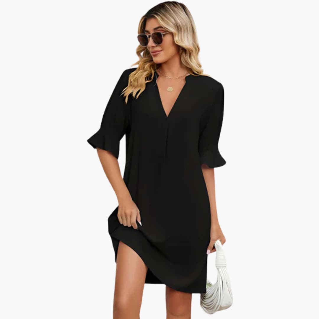 LP | Abito midi da donna con scollo a V e mezze maniche per l'estate