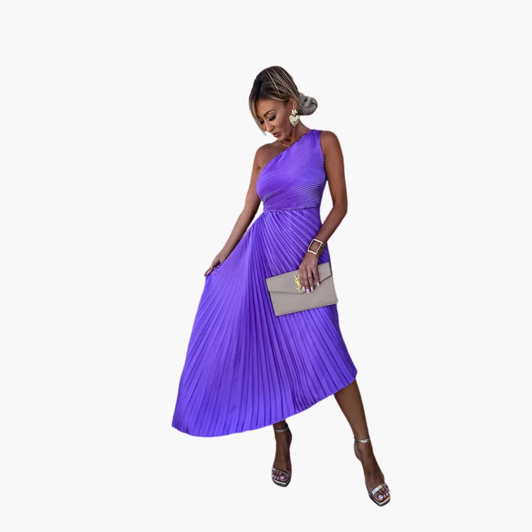 LP | Abito midi da donna con monospalla e orlo asimmetrico