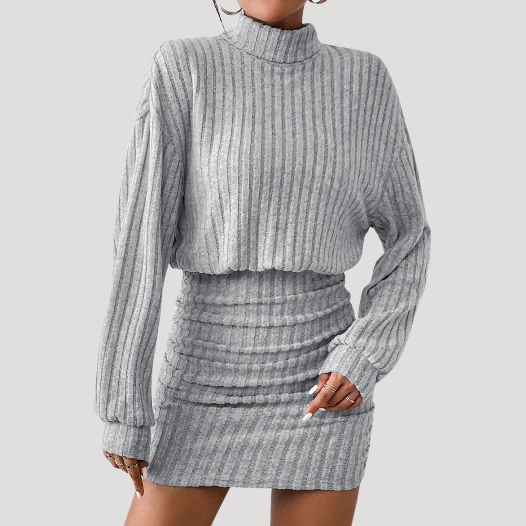 LP | Mini abito dolcevita da donna in maglia a coste