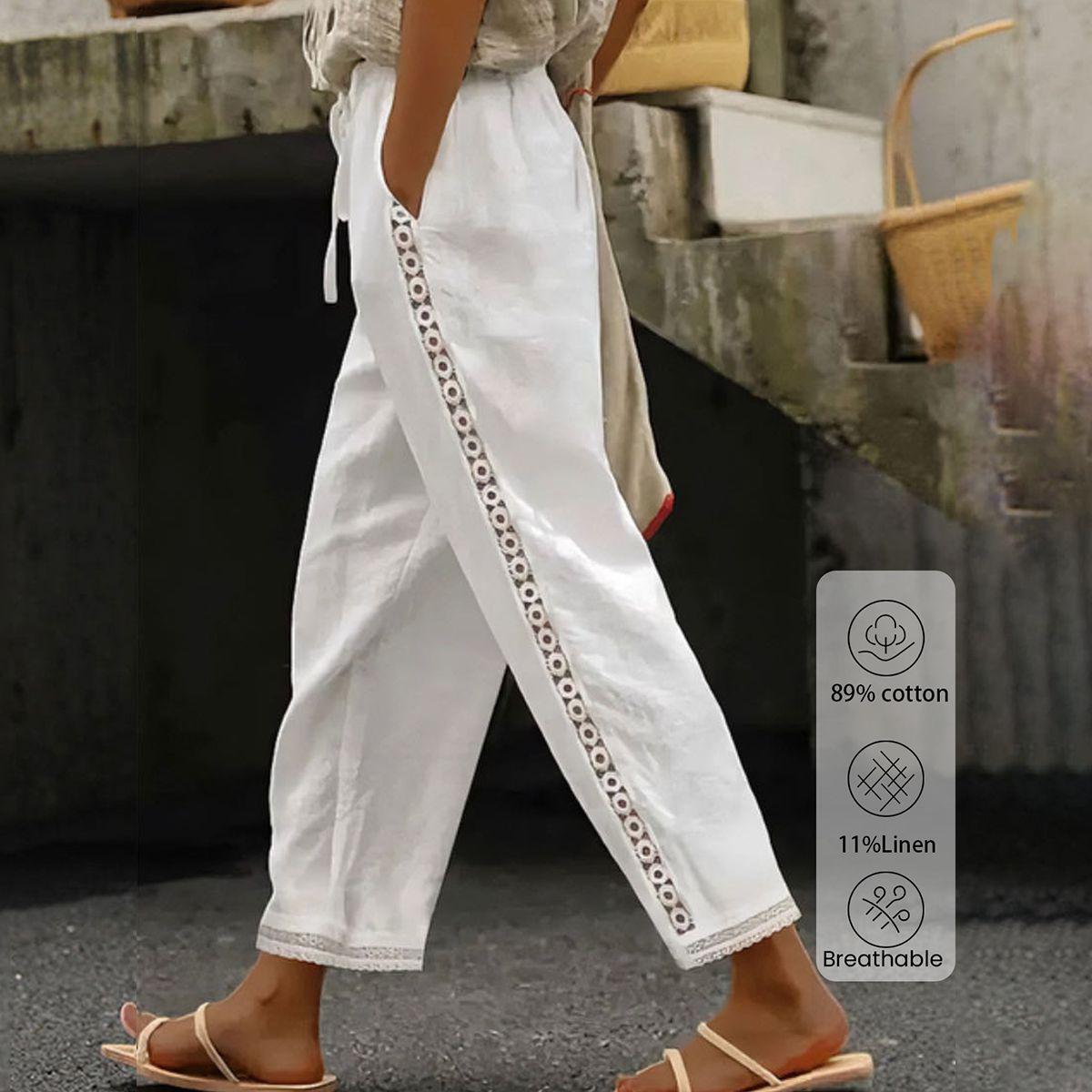 LP | Pantaloni boho bianchi con coulisse