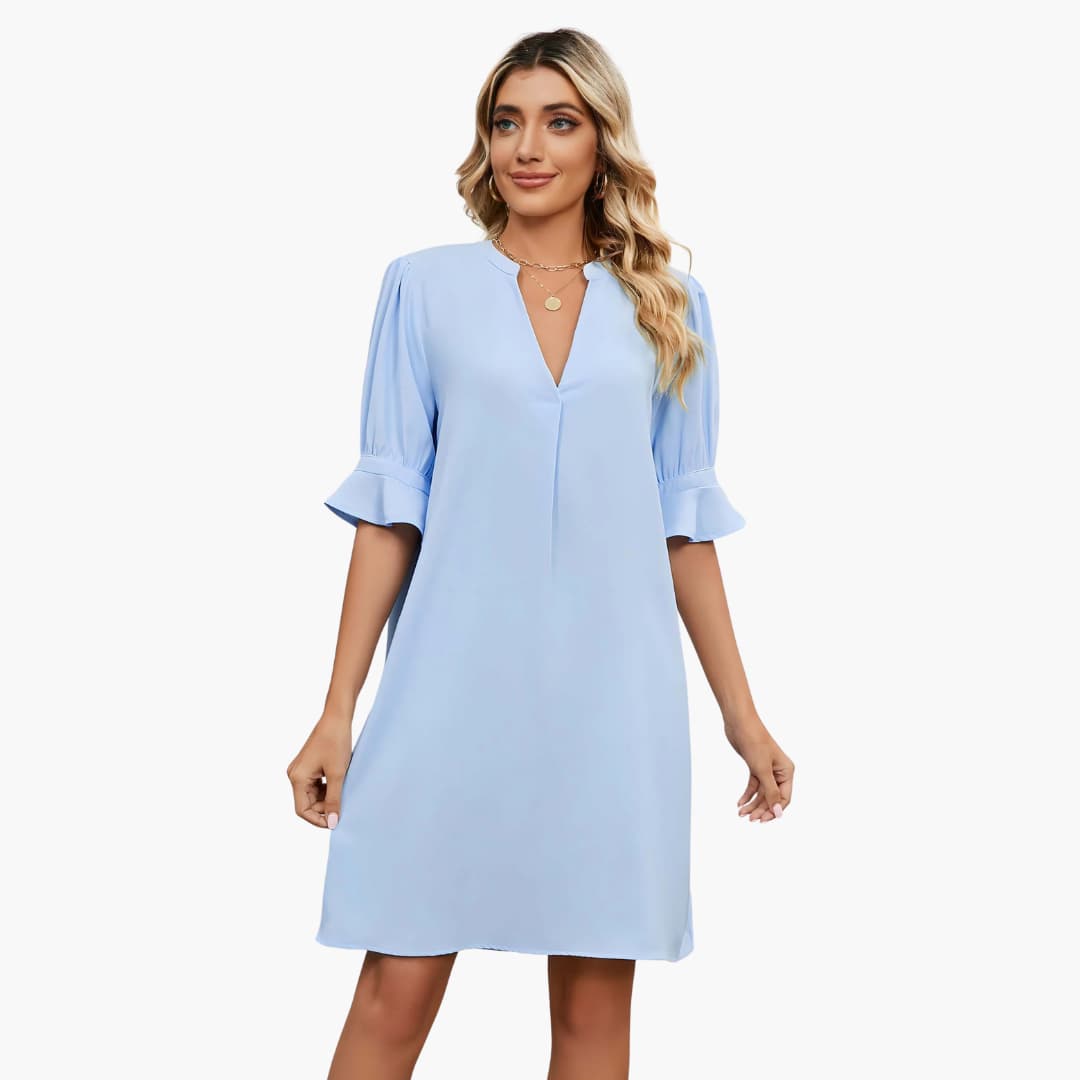 LP | Abito midi da donna con scollo a V e mezze maniche per l'estate