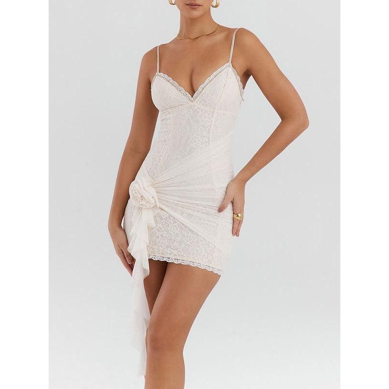 LP | Eleganza estiva Mini abito in pizzo bianco