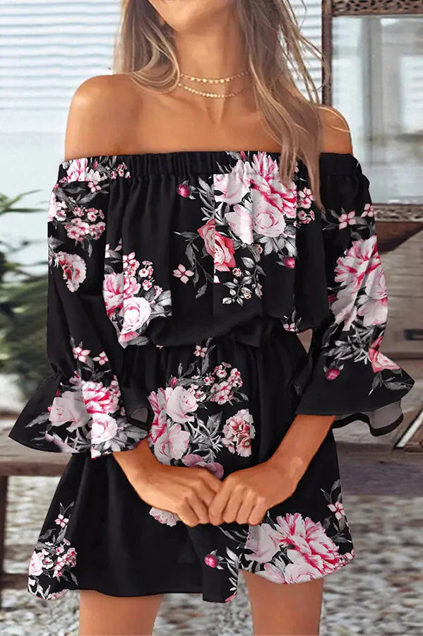 LP | It All Begins with Love Mini abito stampato off-the-shoulder
