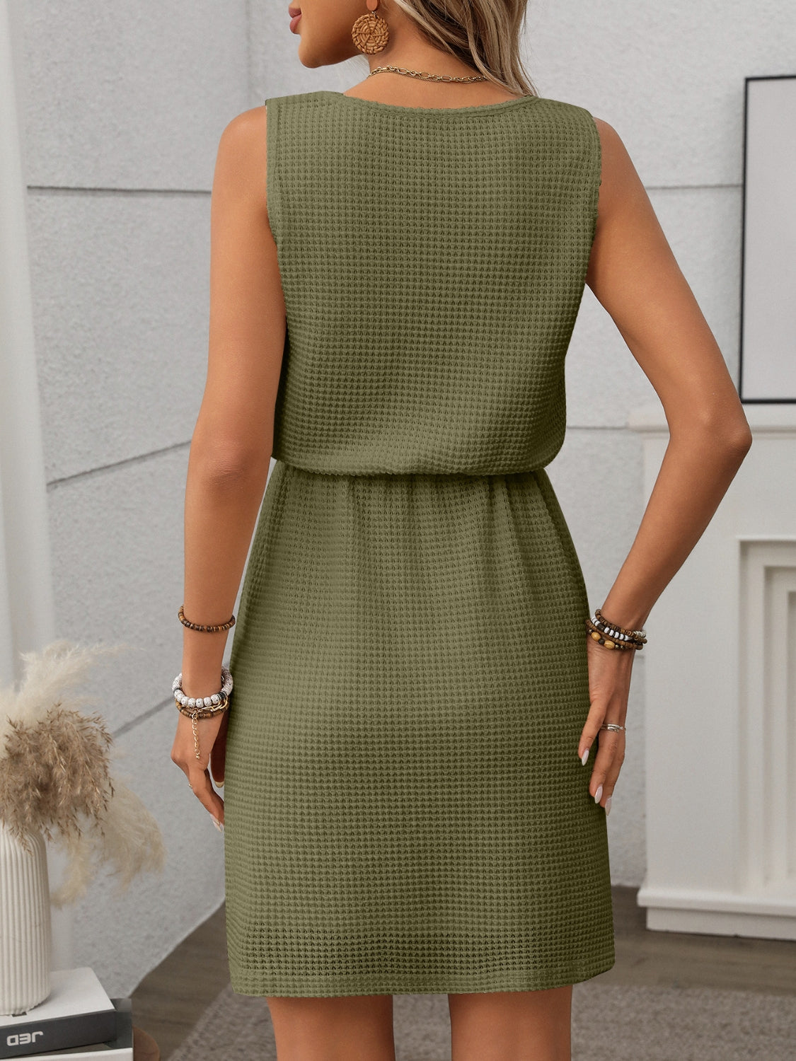 LP | Mini abito a canottiera in maglia waffle con coulisse