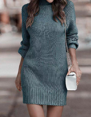 LP | mini abito casual a maniche lunghe con collo alto
