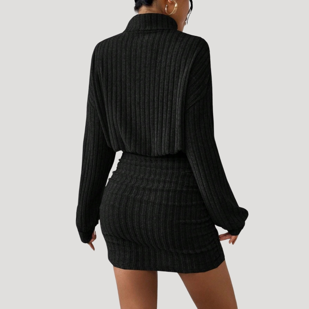 LP | Mini abito dolcevita da donna in maglia a coste