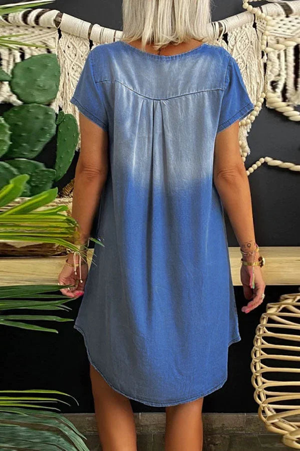 LP | Mini abito casual in denim con maniche corte