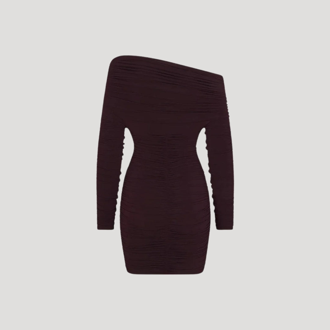 LP | Miniabito bodycon da donna senza spalline con balze